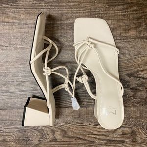 NEW Marc Fisher Ivory Strap Heels / Sandals